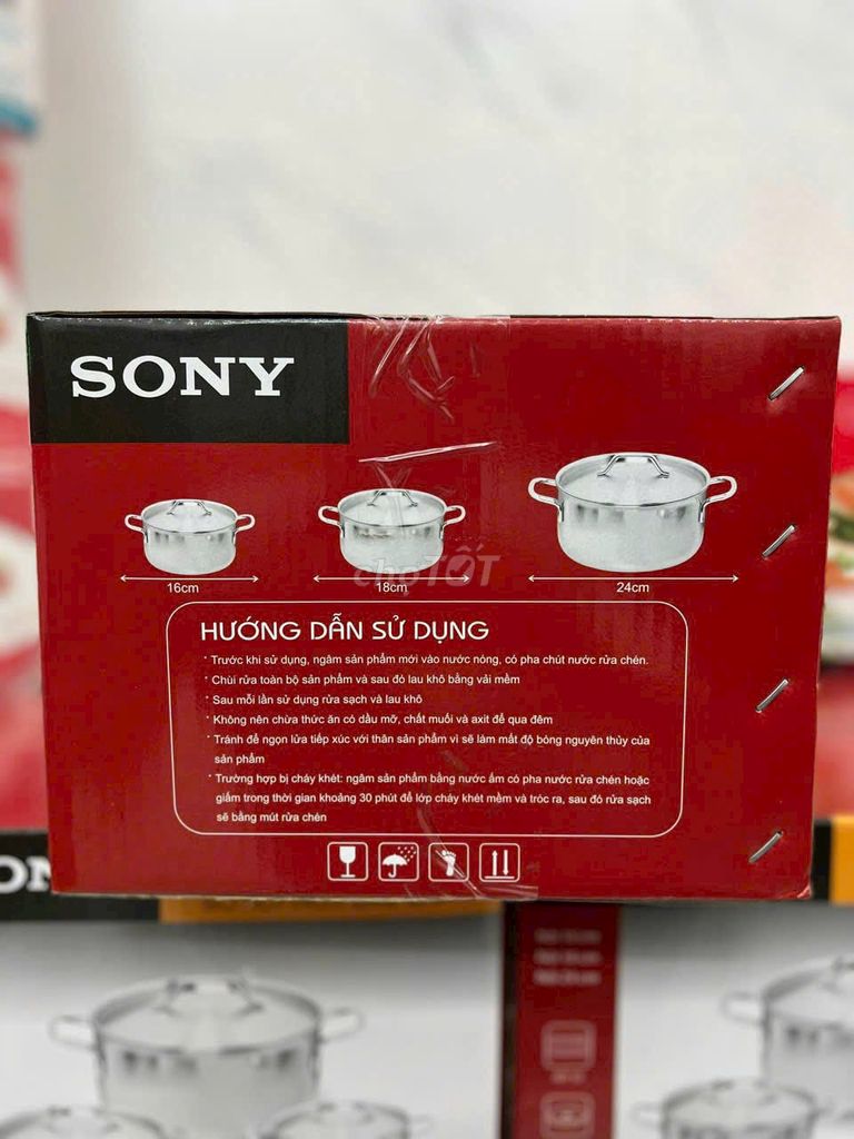 Bộ nồi inox 3 cái nồi quà tặng từ Sony