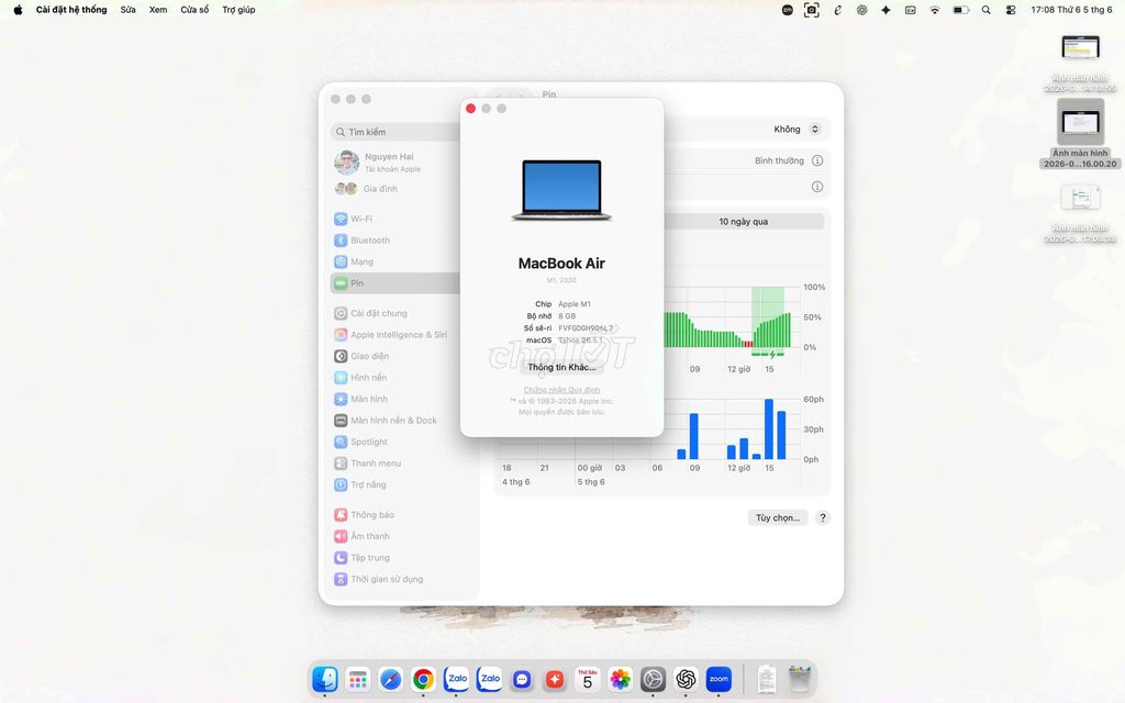 Apple MacBook Air M1 2020 Bạc 8GB/256 SSD. Mua bán Laptop tại Quận 12 Tp Hồ Chí Minh được đăng bởi Duy Hải hình 1