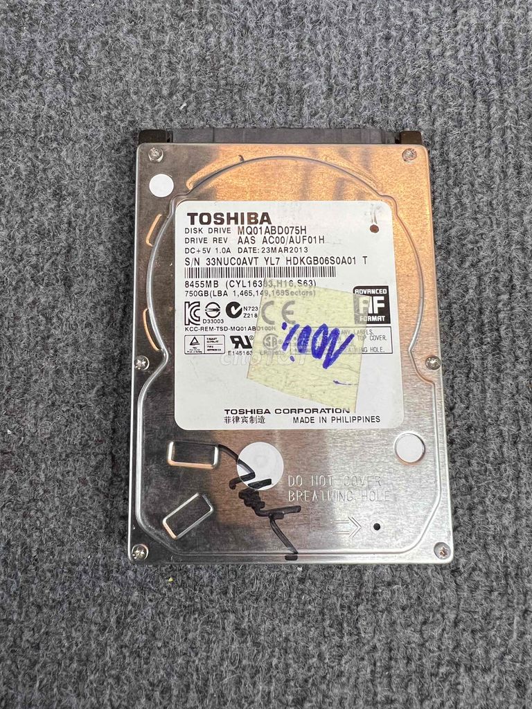 ✅ Ổ cứng laptop 750GB TOSHIBA sk 100%