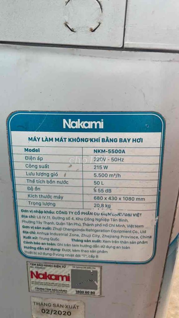 Quạt điều hòa Nakami Trắng xanh 215w. Mua bán Quạt tại Thành phố Thủ Đức Tp Hồ Chí Minh được đăng bởi Sơn Toa hình 1