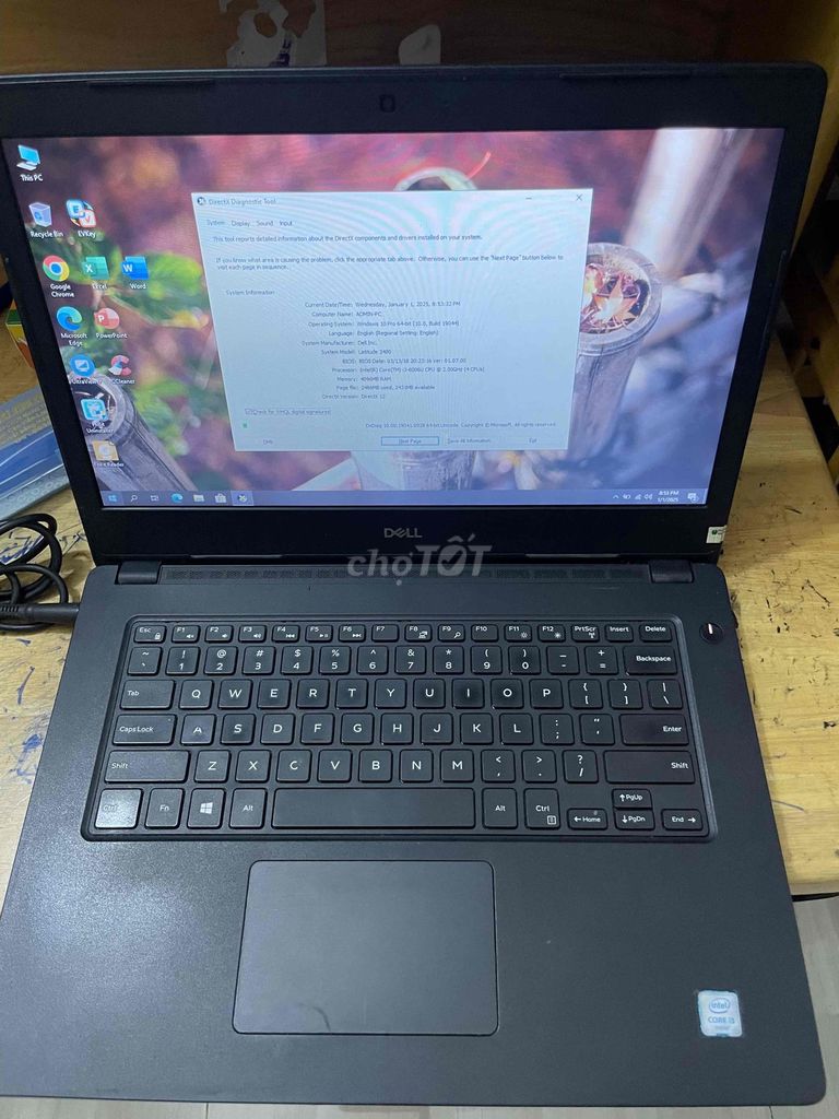 Laptop dell 3480 i3 6006u ram 4g ssd 120g