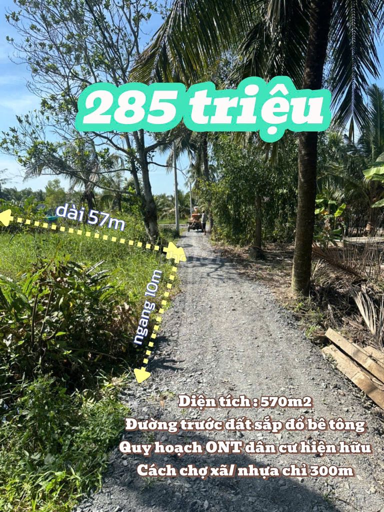 Chỉ cần 285 triệu có ngay 570m ngoại ô SG cách chỉ 65km