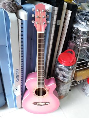 0828925030 - Đàn guitar acoustic đệm hát màu hồng giá rẻ N9_6