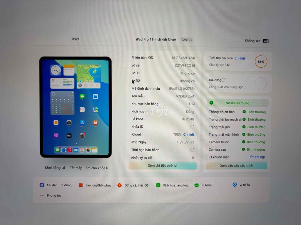 Apple iPad Pro M2 11 inch 128GB Wifi Bạc. Mua bán Máy tính bảng tại Huyện Thanh Trì Hà Nội được đăng bởi Đoàn Xuân Tùng hình 1