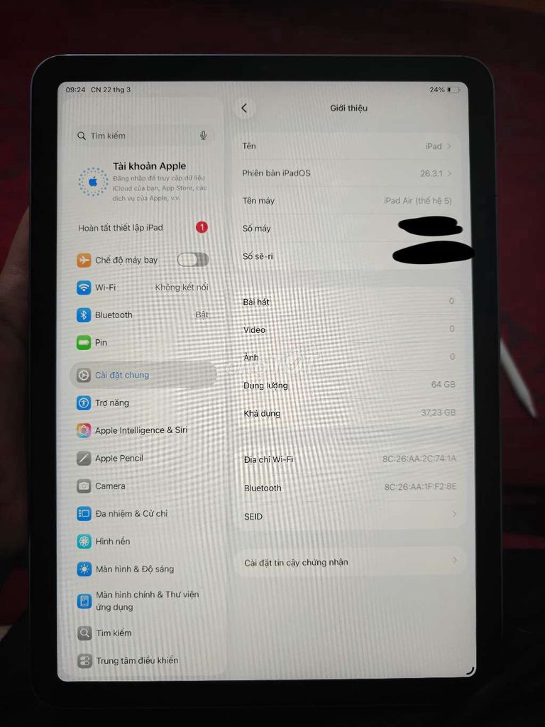 Apple iPad Air 5 64GB Đã sử dụng. Mua bán Máy tính bảng tại Quận Hoàn Kiếm Hà Nội được đăng bởi khánh đặng hình 1