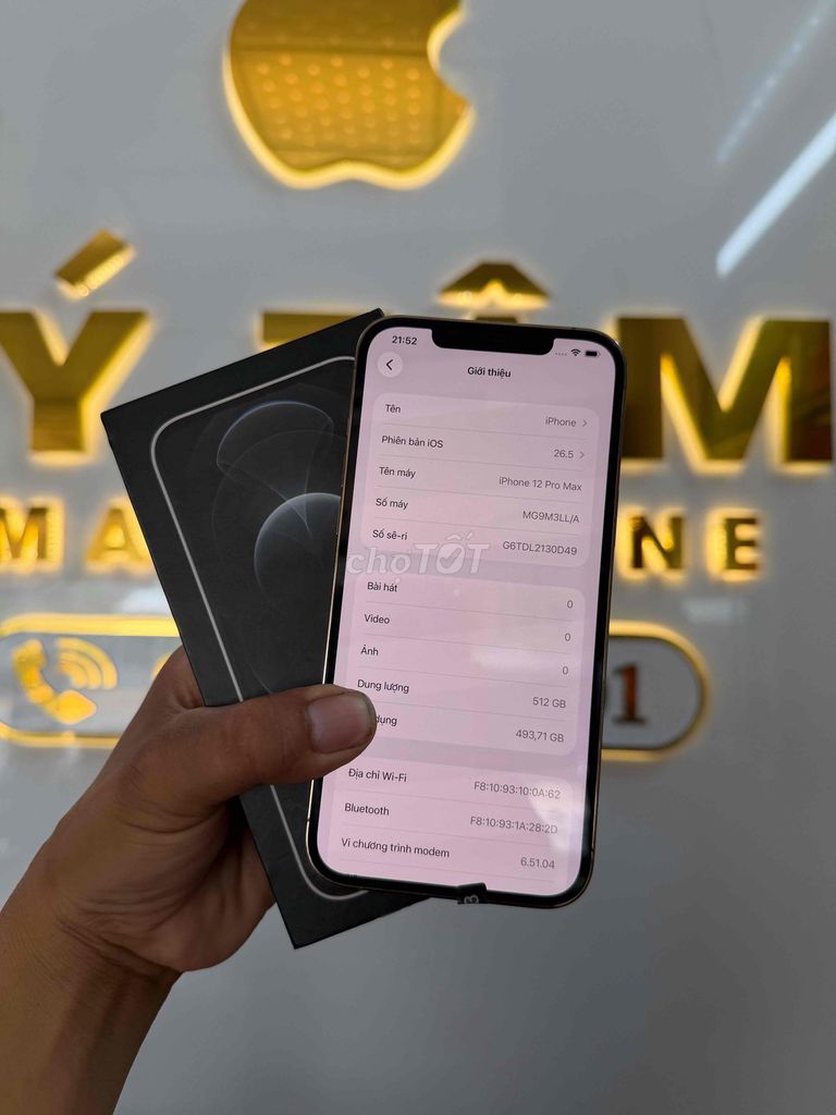 🍎 Apple iPhone 12 Pro Max 512GB LL/A Full zin. 🍎. Mua bán Điện thoại tại Thành phố Sóc Trăng Sóc Trăng được đăng bởi Lý Tâm hình 1