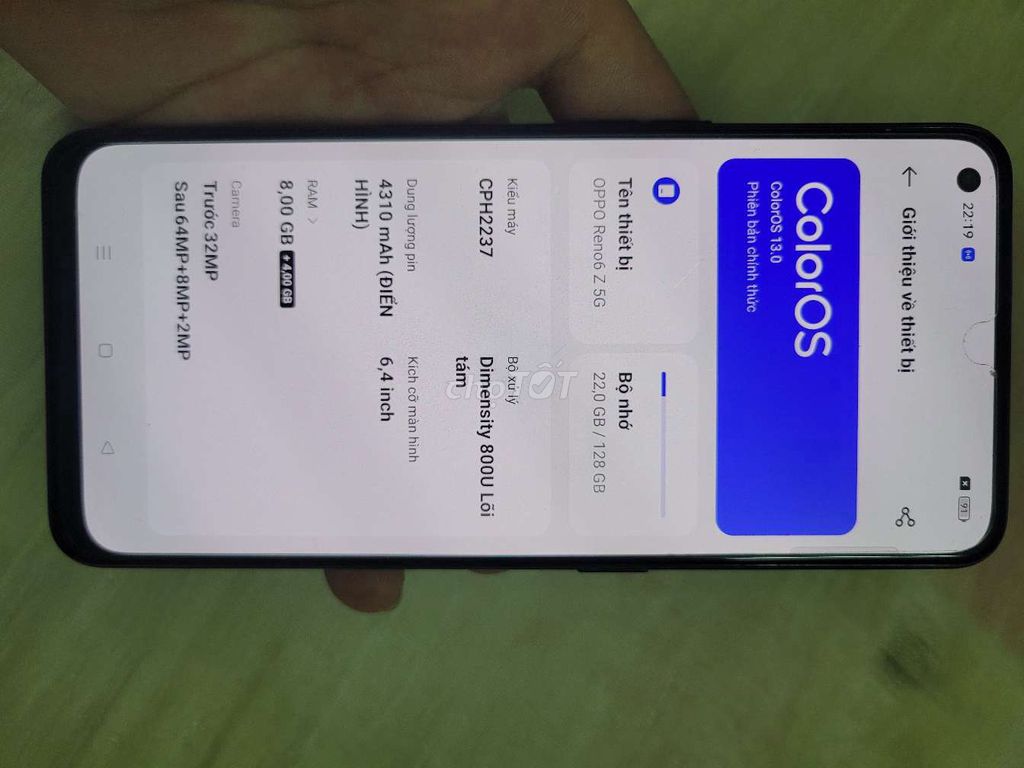 Oppo Reno 6Z 5G 128GB Đen. Mua bán Điện thoại tại Thành phố Thủ Đức Tp Hồ Chí Minh được đăng bởi nguyen van thanh hình 1