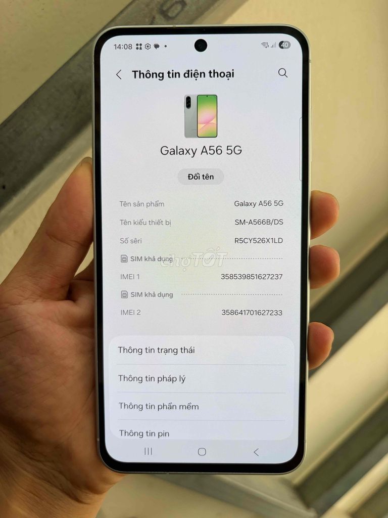Samsung Galaxy A56 5G 8GB/256GB Xanh. Mua bán Điện thoại tại Quận Tây Hồ Hà Nội được đăng bởi Hoàng Ngọc Tuấn hình 1
