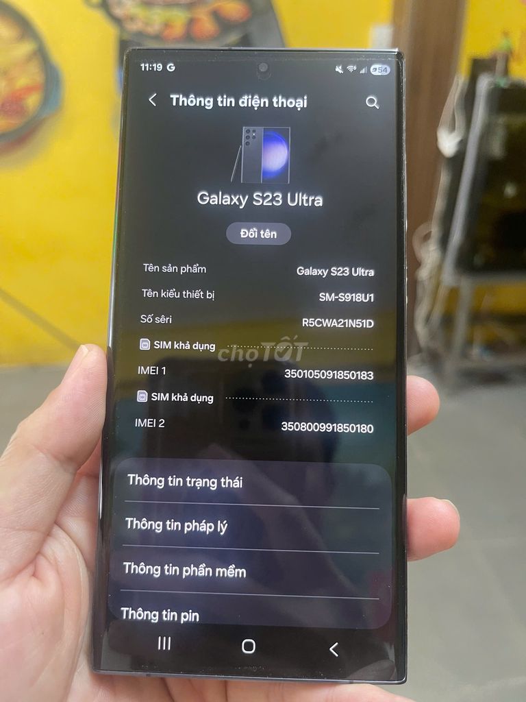 Samsung Galaxy S23 Ultra 256GB Đen, nguyên zin. Mua bán Điện thoại tại Quận Bình Thạnh Tp Hồ Chí Minh được đăng bởi Tùng Lâm hình 1