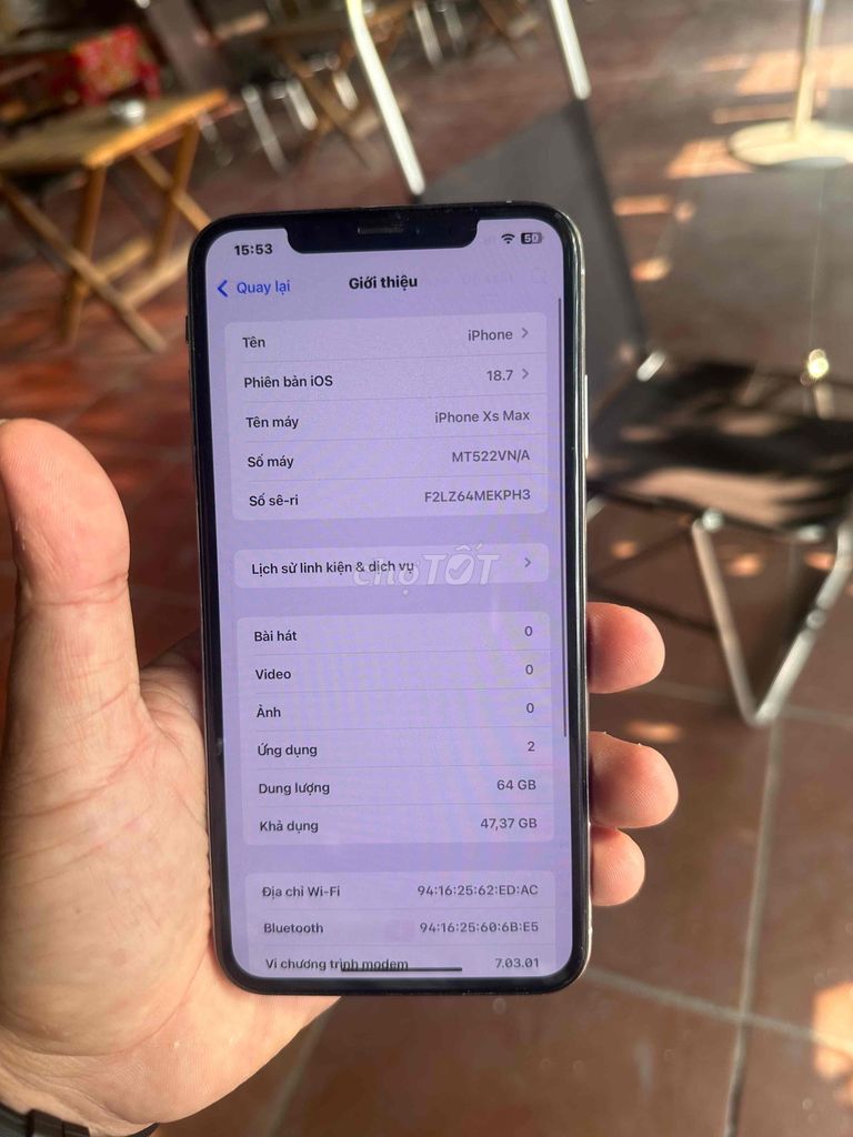 iPhone Xs Max 64GB Bạc Đã dùng. Mua bán Điện thoại tại Thành phố Thuận An Bình Dương được đăng bởi Trung Apple Ko bán góp hình 1