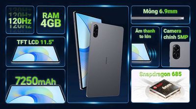 HONOR Pad X9  4+128GB Pin 7250  Sạc 22.5 W