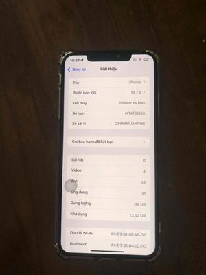 Apple iPhone Xs Max 256GB Đen Màn zin, main zin