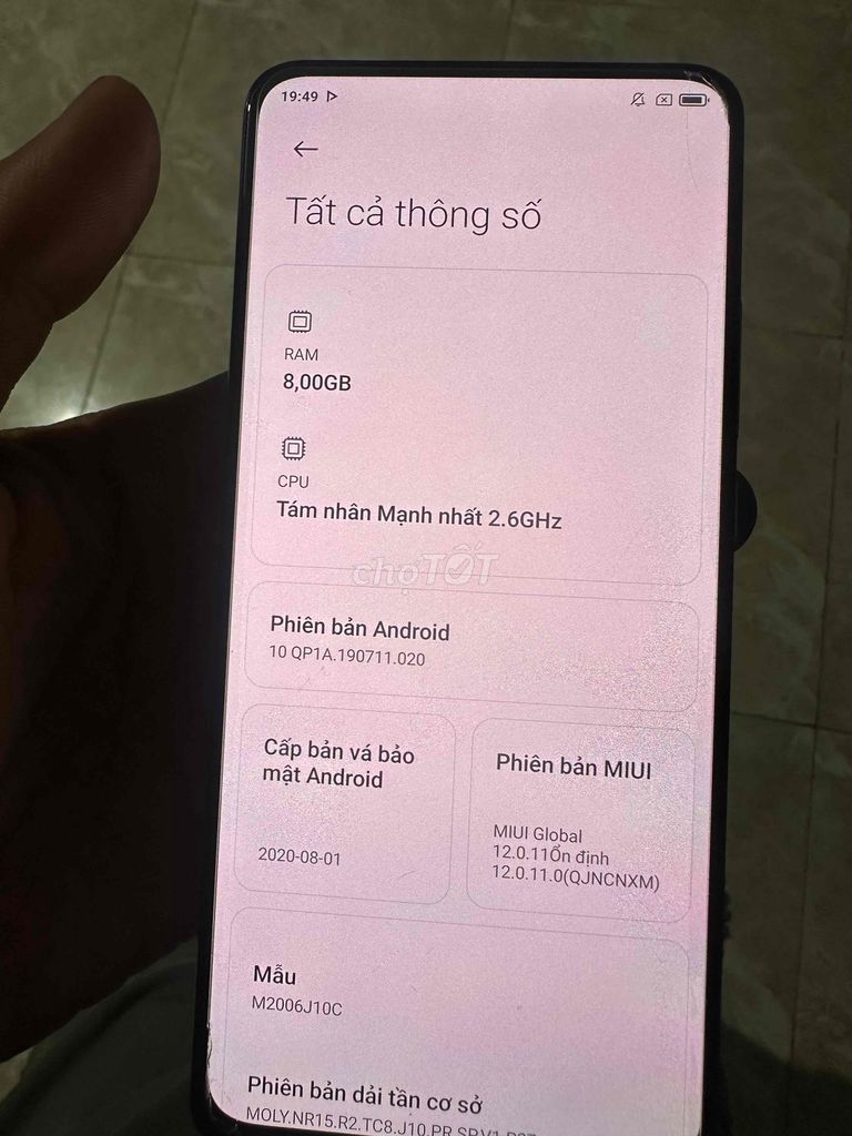 Xiaomi K30 Ultra 8GB Lưng nứt. Mua bán Điện thoại tại Huyện Bàu Bàng Bình Dương được đăng bởi hỏi là chốt hình 1
