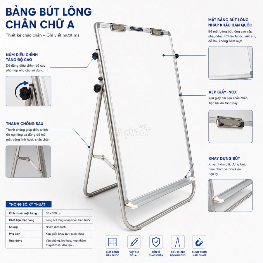 Bảng Flipchart BAVICO Inox Trắng Giao Nhanh HCM. Mua bán Đồ dùng văn phòng tại Quận 12 Tp Hồ Chí Minh được đăng bởi BẢNG VIẾT BAVICO hình 1