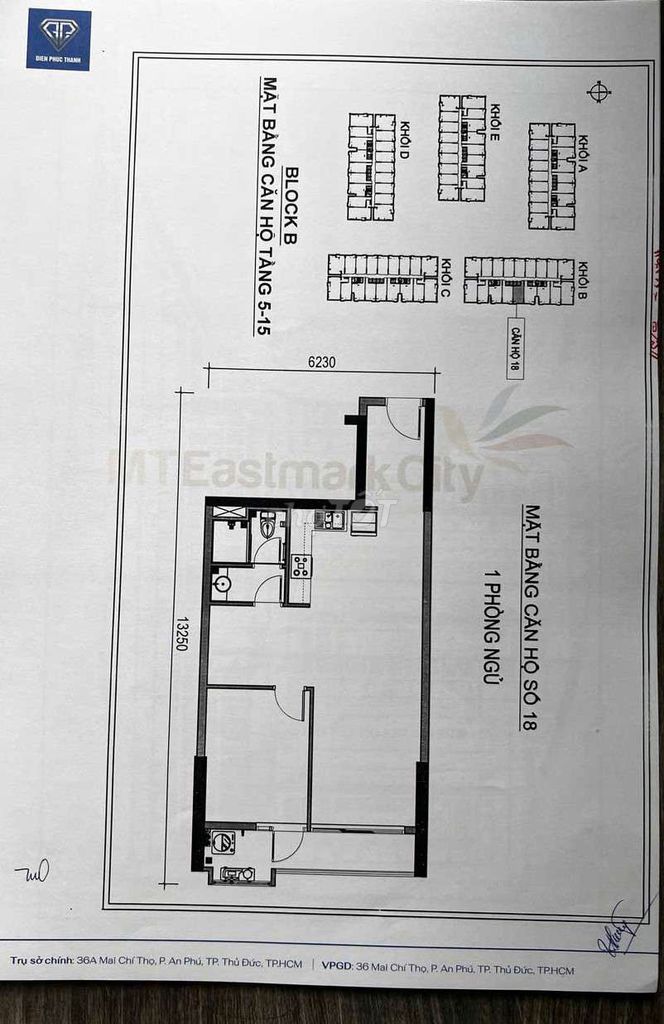 Bán căn hộ MT Eastmark City; 65,4 m2; 1+1 PN