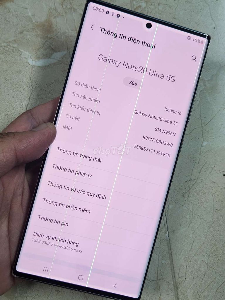 Samsung note 20 ultra màn sọc thanh lý