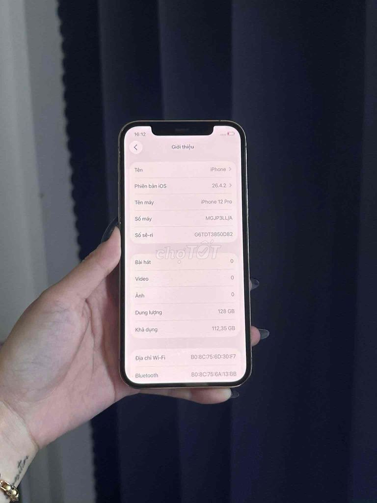 iPhone 12 Pro 128GB Vàng. Mua bán Điện thoại tại Quận 11 Tp Hồ Chí Minh được đăng bởi Lý Cẩm Thắng hình 1