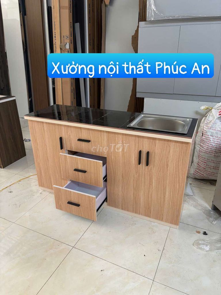 Tủ bếp Nhựa Đài Loan vân gỗ 1m40. Mua bán Tủ, kệ gia đình tại Quận 7 Tp Hồ Chí Minh được đăng bởi Nội Thất Phúc Trường An hình 1