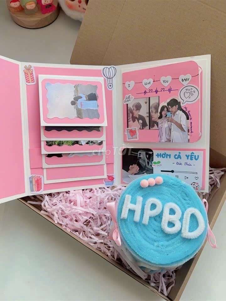 Thiệp handmade best seller tone hồng trắng đen