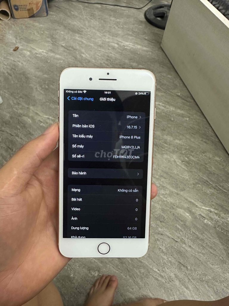 iPhone 8 Plus 64GB Vàng hồng. Mua bán Điện thoại tại Huyện Quốc Oai Hà Nội được đăng bởi Nguyễn Long Vũ hình 1