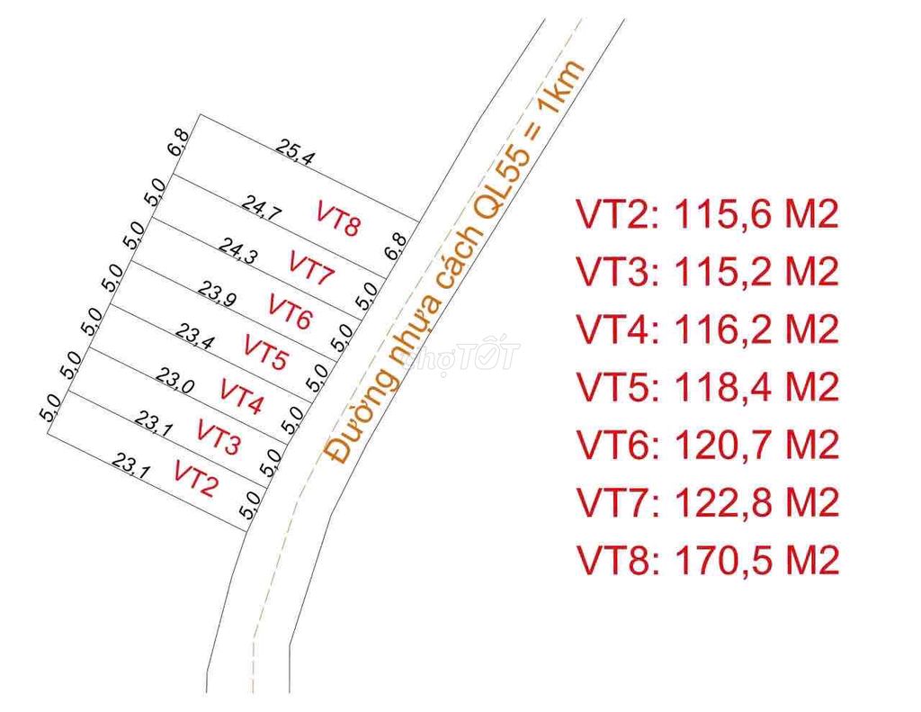 6 LÔ F0 GIÁ RẺ NHẤT THỊ TRƯỜNG  CÁCH QL 55 CHỈ 1km  😈😈XÃ PHƯỚC LONG TH