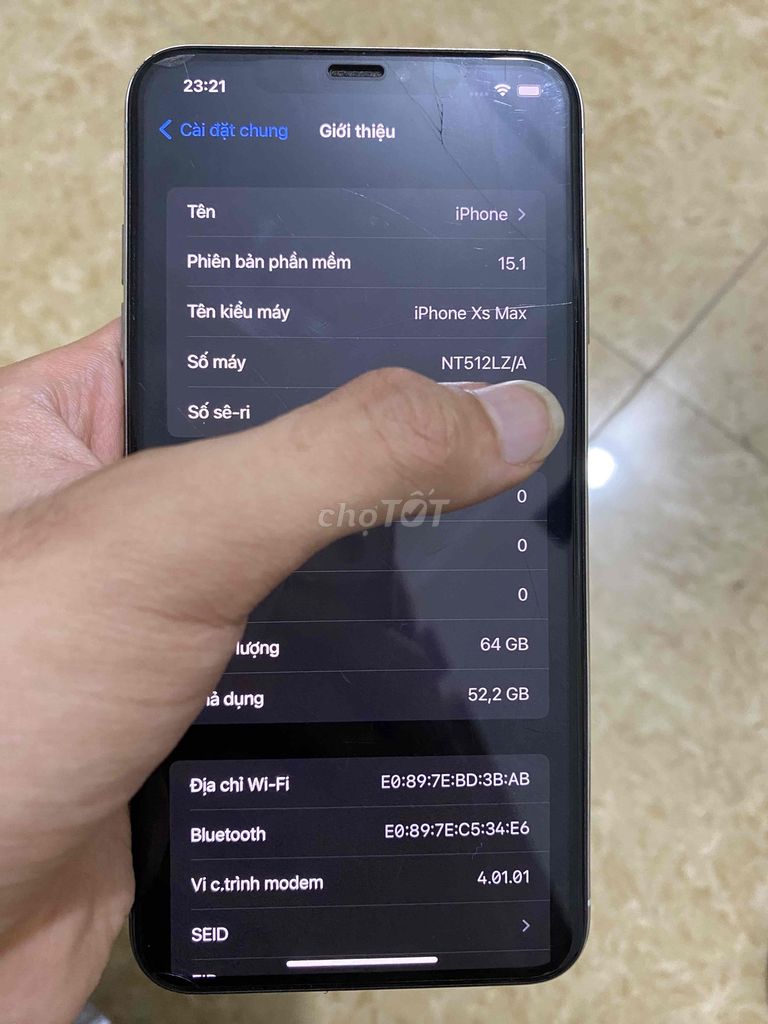 Apple iPhone XS Max 64GB Trắng 77%. Mua bán Điện thoại tại Quận Đống Đa Hà Nội được đăng bởi Việt Anh hình 1