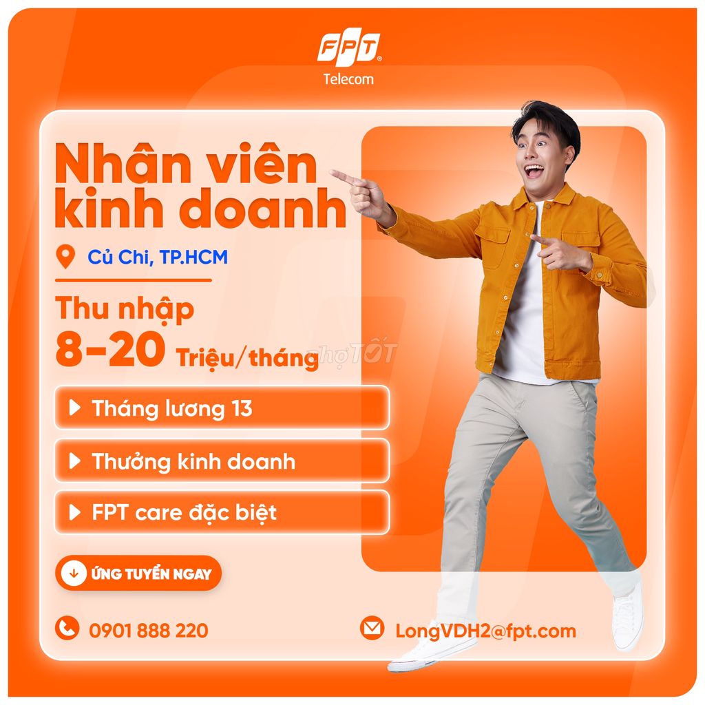 Tuyển 5 Nhân viên kinh doanh tại Củ Chi TP.HCM