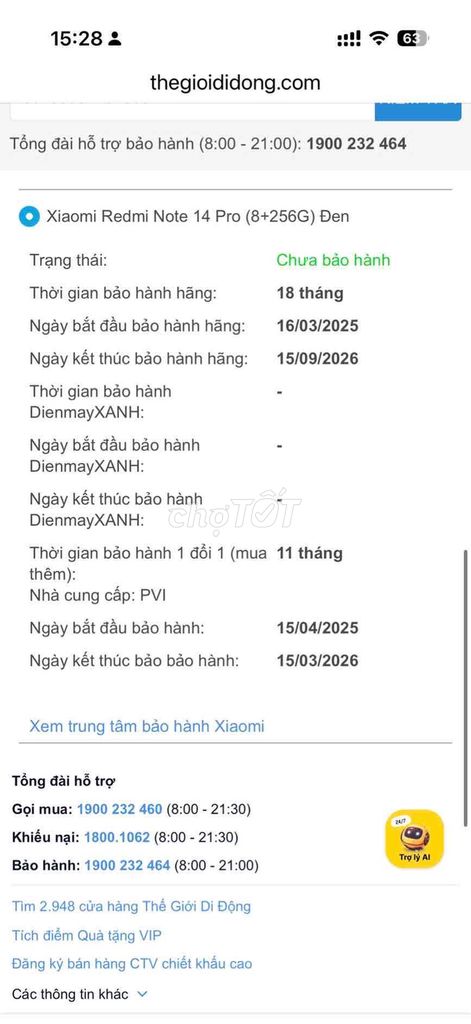 Xiaomi Redmi Note 14 Pro 256GB Đen. Mua bán Điện thoại tại Thành phố Thủ Đức Tp Hồ Chí Minh được đăng bởi đỗ huy hình 1