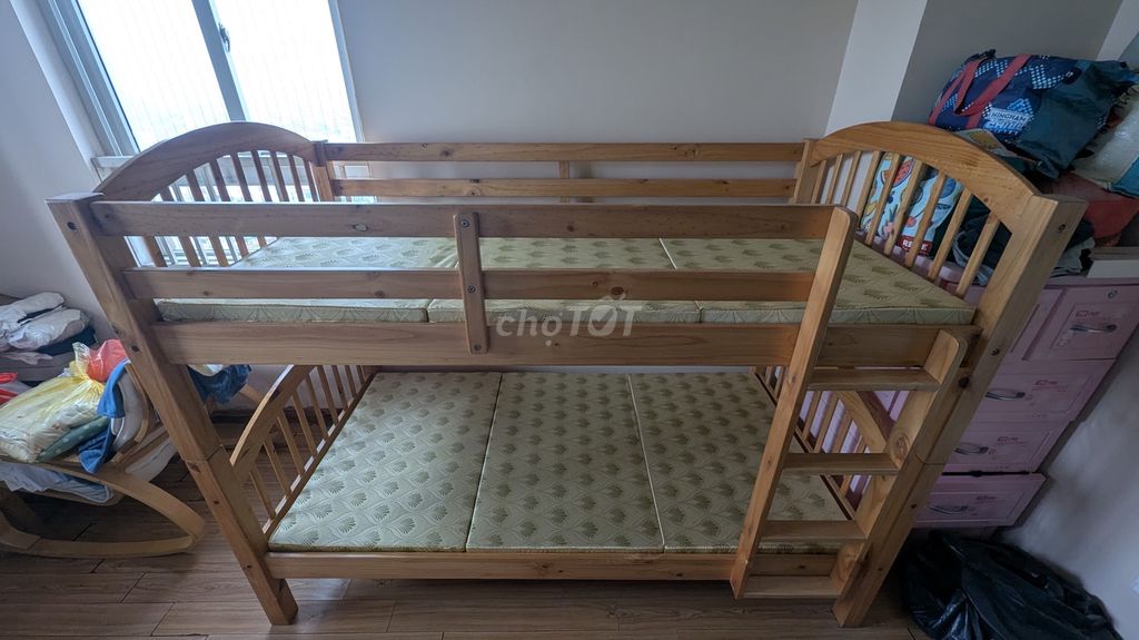 Giường tầng Gỗ thông tự nhiên 2,1x1,1x1,5mH. Mua bán Giường, chăn ga gối nệm tại Quận Hai Bà Trưng Hà Nội được đăng bởi Cao Anh Duong hình 1