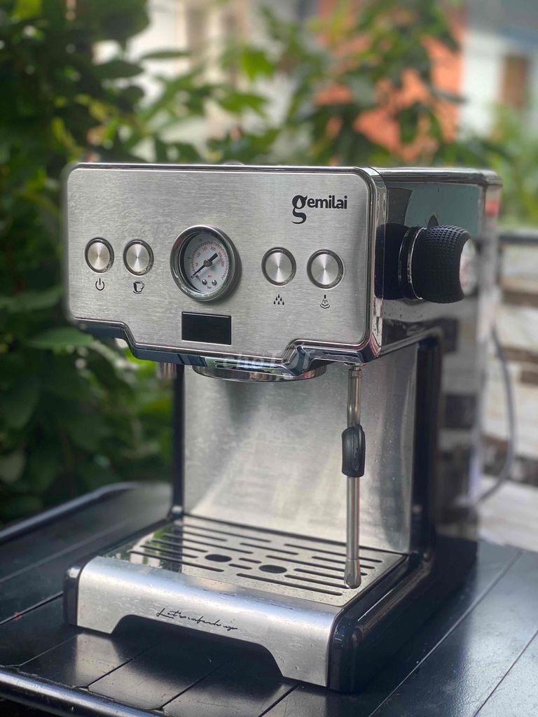 Máy pha cà phê Gemilai Inox có đồng hồ áp suất. Mua bán Bếp, lò, đồ điện nhà bếp tại Quận 8 Tp Hồ Chí Minh được đăng bởi Yến sào nha trang hình 1