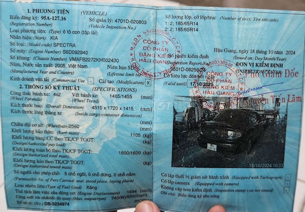 2005 1.6 MT - 100000 km. Mua bán Ô tô tại Quận Cái Răng Cần Thơ được đăng bởi Hải Phạm hình 6