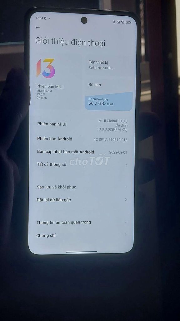 Xiaomi Redmi Note 10 Pro 128GB Xanh Đã sử dụng. Mua bán Điện thoại tại Huyện Cẩm Giàng Hải Dương được đăng bởi Nguyễn Minh Đức hình 1
