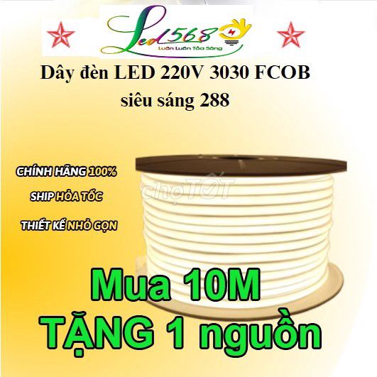 Dây đèn led trang trí neon Fcob 220v bọc silicon