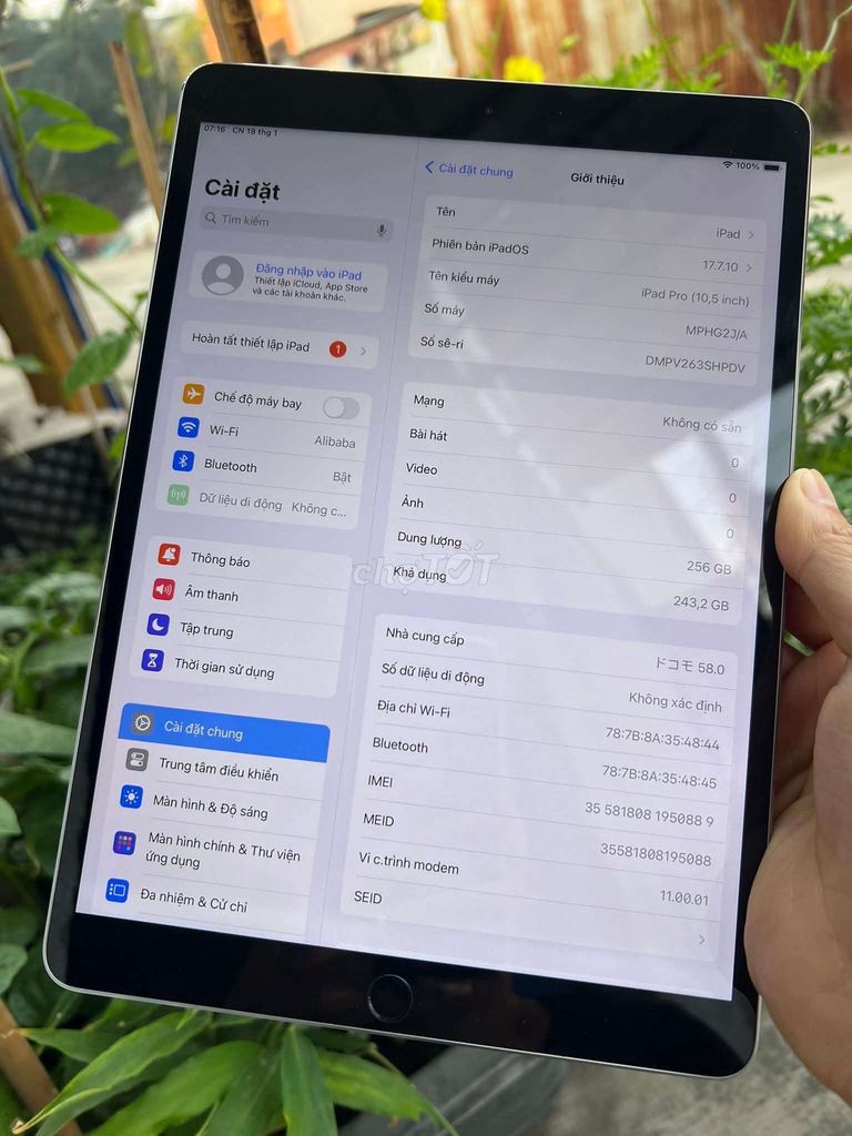 Apple iPad Pro 10.5 64GB Wifi Xám. Mua bán Máy tính bảng tại Huyện Văn Giang Hưng Yên được đăng bởi Quân Thanh Lý hình 1
