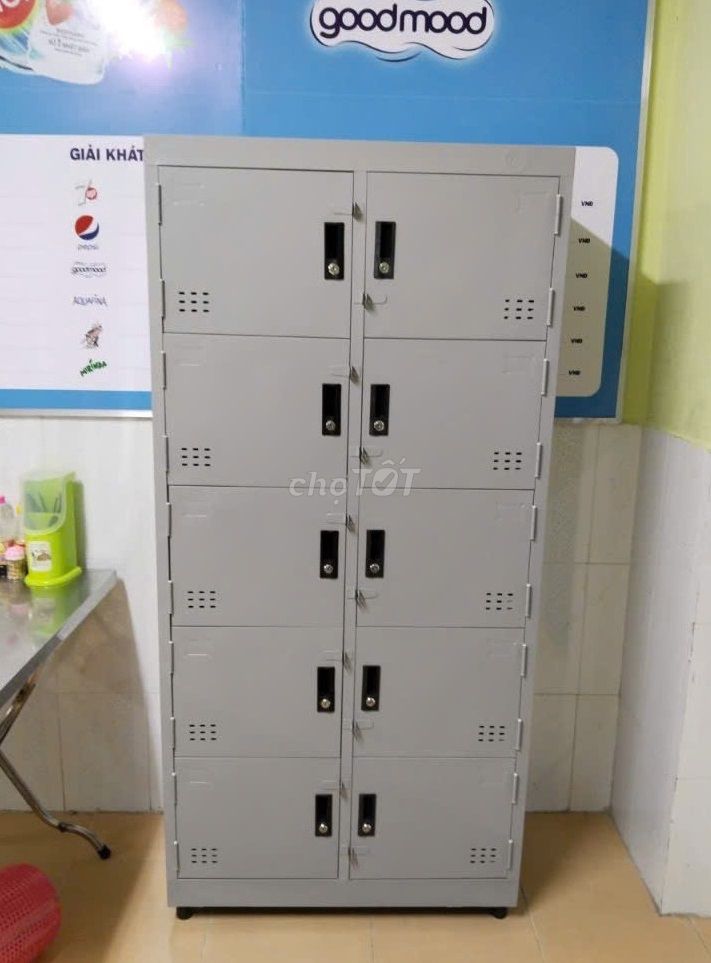 Tủ locKEr 10 ngăn sơn dầu / sơn tĩNHH điện.Cao cấp