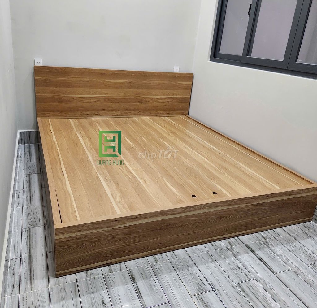 Giường ngủ Gỗ MDF Vàng, Nâu 1m2x2m. Mua bán Giường, chăn ga gối nệm tại Thành phố Dĩ An Bình Dương được đăng bởi Nội Thất Quang Hùng TD hình 1