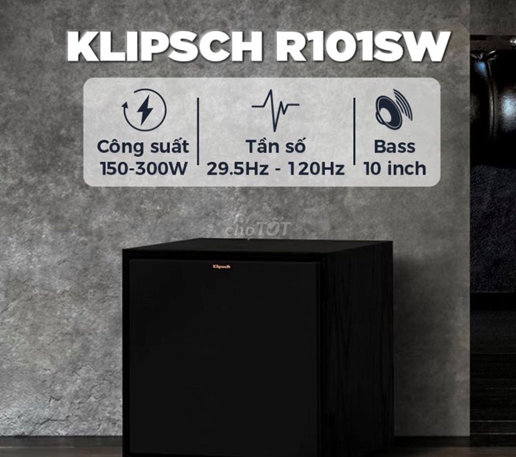 Loa Sub Klipsch R101SW, Bass 25cm, Công Suất 150W