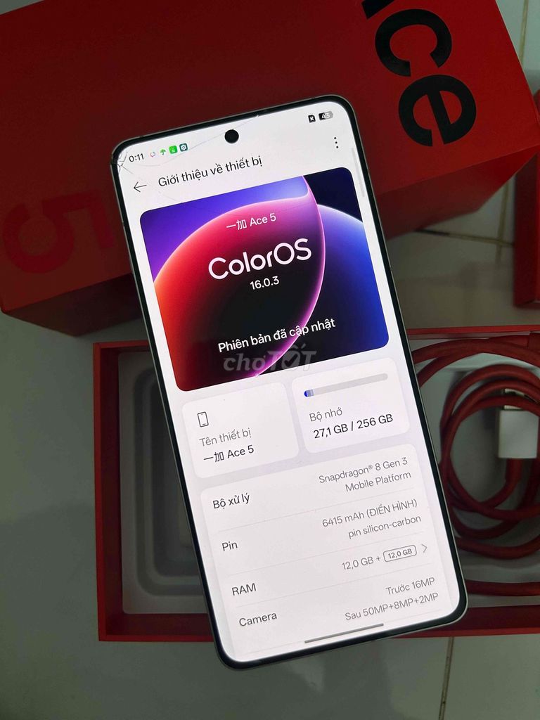 OnePlus Ace 5 256GB Bạc. Mua bán Điện thoại tại Quận 12 Tp Hồ Chí Minh được đăng bởi PHÚC LỘC THỌ hình 1