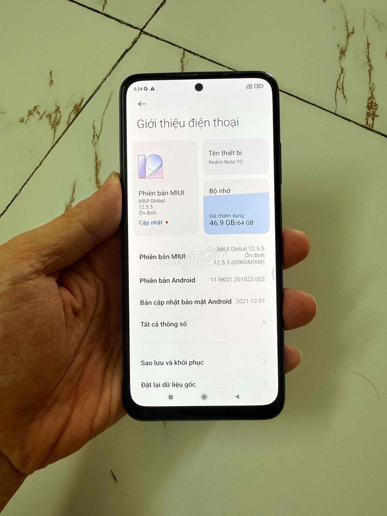 Bán Xiaomi Redmi Note10 zin cũ pin 5000 màn zin. Mua bán Điện thoại tại Quận Hà Đông Hà Nội được đăng bởi Mạnh Mobile hình 1