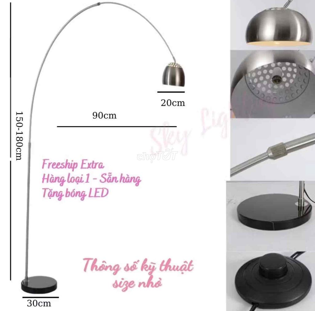 Đèn cây Kim loại Bạc 150-180cm xoay 360. Mua bán Đèn tại Quận 10 Tp Hồ Chí Minh được đăng bởi Khánh My hình 1