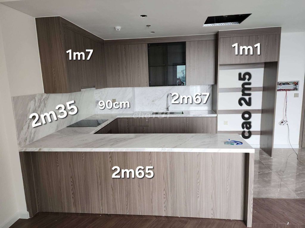 Tủ bếp An Cường Gỗ MDF Vân xám chữ L. Mua bán Tủ, kệ gia đình tại Quận Hà Đông Hà Nội được đăng bởi Vũ văn khương hình 1
