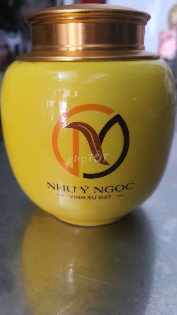Hộp đựng trà Như Ý Ngọc Gốm sứ Vàng. Mua bán Nội thất, đồ gia dụng khác tại Huyện Hoài Đức Hà Nội được đăng bởi Lê Đông Y hình 1