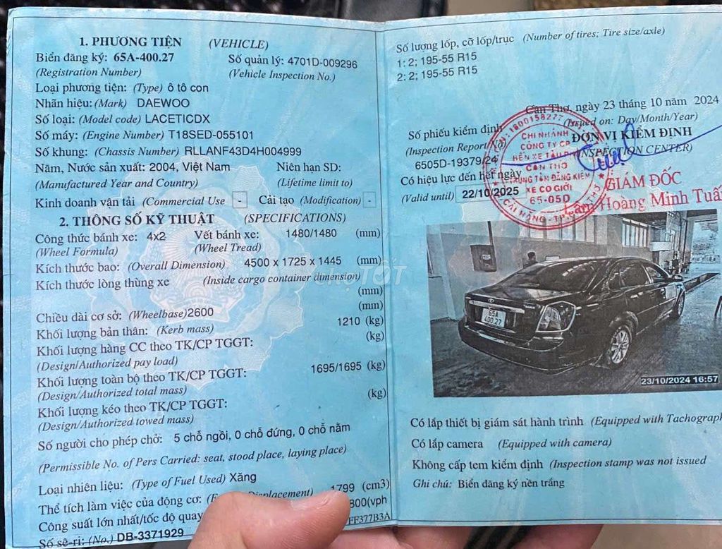 Bán xe 5 chỗ lasenti đời 2004,xe đẹp. Mua bán Ô tô tại Quận Cái Răng Cần Thơ được đăng bởi Hoang anh hình 17