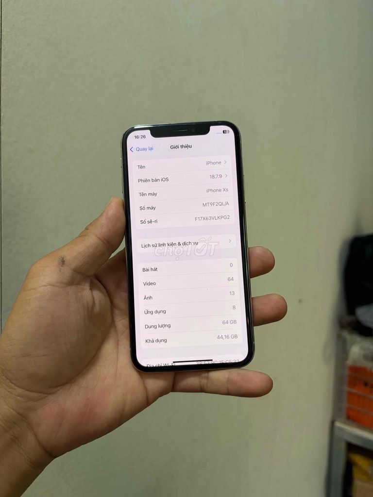 Apple iPhone XS 64GB quốc tế icloud sach. Mua bán Điện thoại tại Thành phố Vị Thanh Hậu Giang được đăng bởi máy củ giá tốt  hình 1
