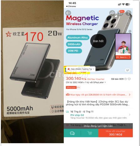 Sạc dự phòng Sheexi 5000mAh 20W nam châm. Mua bán Phụ kiện (Màn hình, Chuột...) tại Huyện Krông Búk Đắk Lắk được đăng bởi Diệp Lê hình 1