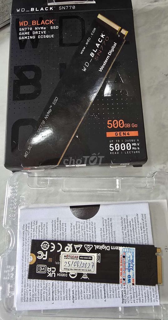 Ổ cứng SSD Western Digital WD_BLACK SN770. Mua bán Linh kiện (RAM, Card...) tại Huyện Chợ Mới An Giang được đăng bởi Ly Hoang Phu hình 1