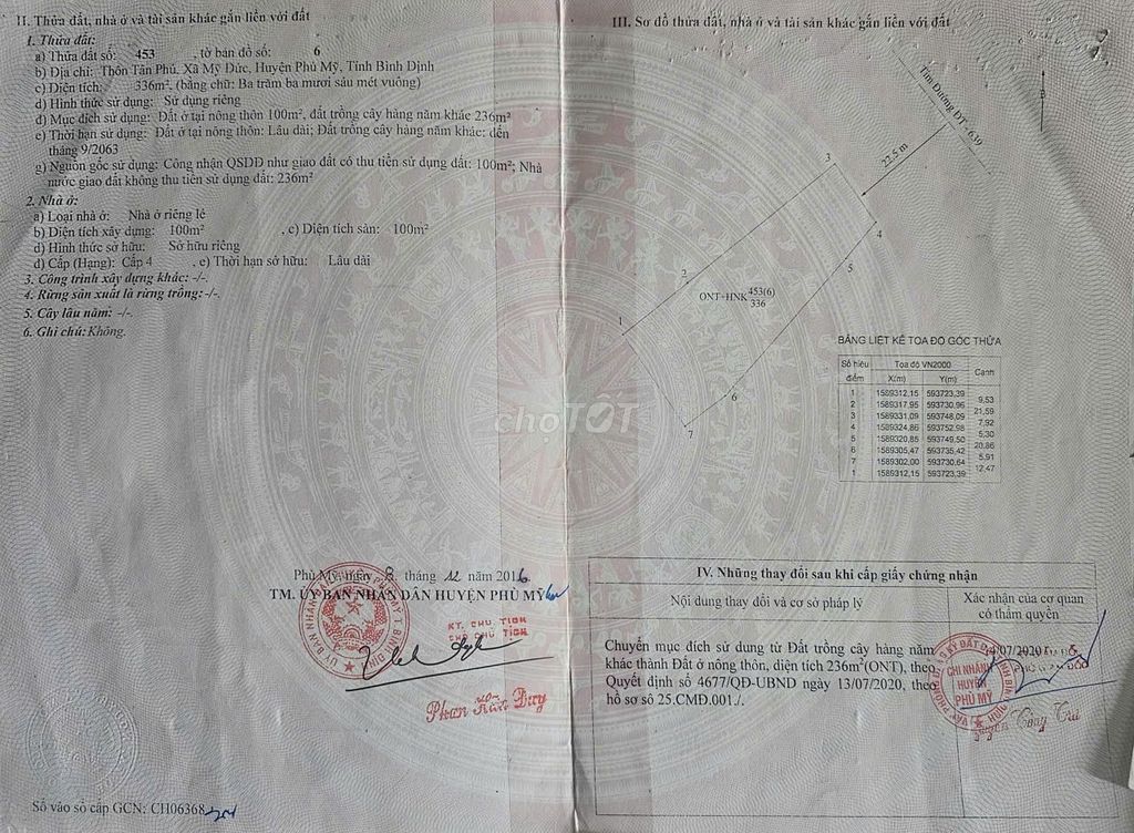 Bán đất 336m2 có thổ cư giá 3.05 tỷ đường tl 639 thôn tân phú phù mỹ Bán đất 336m2 có thổ cư giá 3.05 tỷ đường tl 639 thôn tân phú phù mỹ