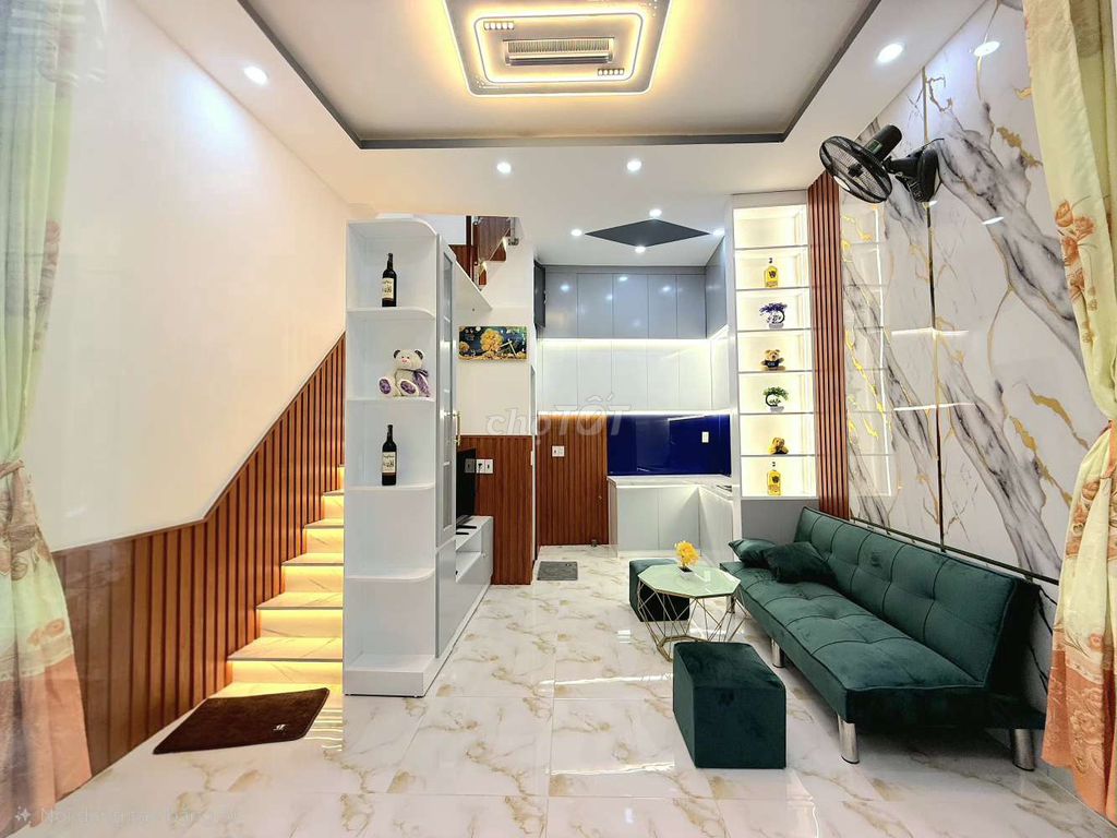 nhà sổ hồng 4x7m 2 tầng kế quân 7 hẻm 3m giá 1 tỷ 680