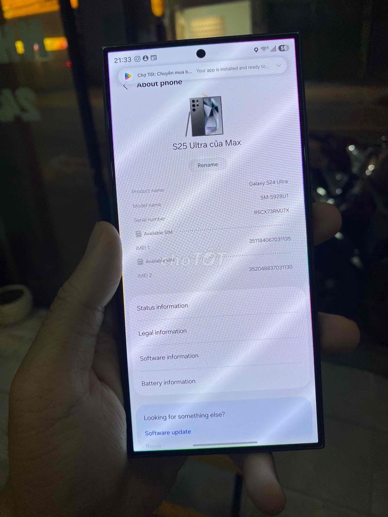 Samsung Galaxy S24 Ultra 256GB Đen Màn xước phim. Mua bán Điện thoại tại Thành phố Thủ Đức Tp Hồ Chí Minh được đăng bởi DK Store hình 1