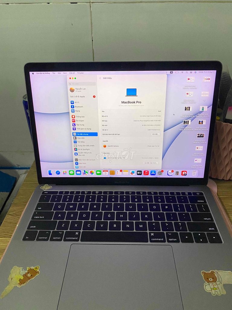 Apple Macbook Pro 2017 Xám 8GB/256GB. Mua bán Laptop tại Thành phố Thủ Đức Tp Hồ Chí Minh được đăng bởi Long hình 1